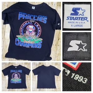 Vintage 1993 Philadelphia Phillies Tee XL Starter Single Stitch NL Champs EUC